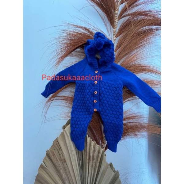 Jumper Bayi Laki-laki&amp;Perempuan Jumper 0-12 Bulan Popcorn Rajut Halus Lembut/jumpsuit bayi Lembut