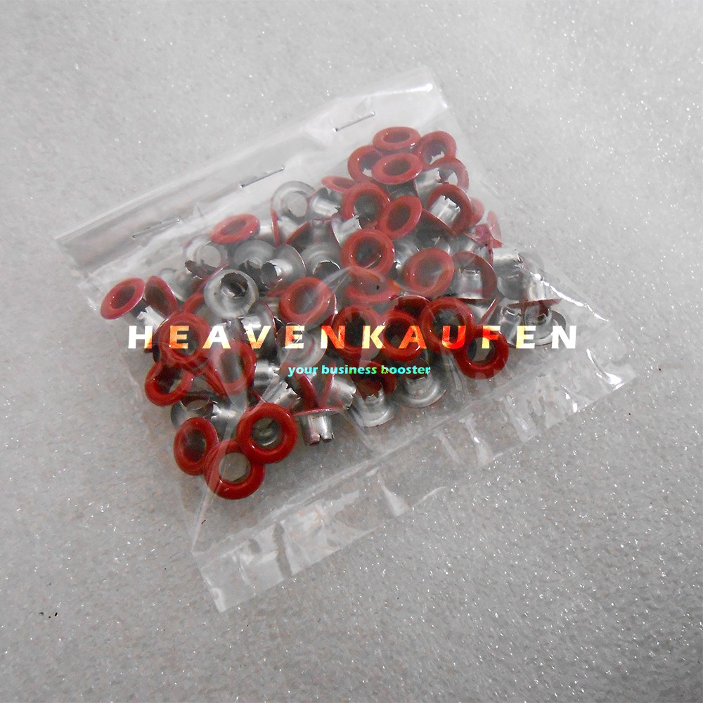 Mata Ayam Eyelet Mata Itik 5 mm Warna Merah Harga Per Pack isi 100 Pcs