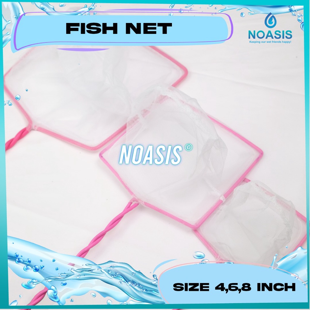 Serokan Ikan Fish Net Jaring Seser Saringan Ukuran 4 6 8 10 12 inch Noasis