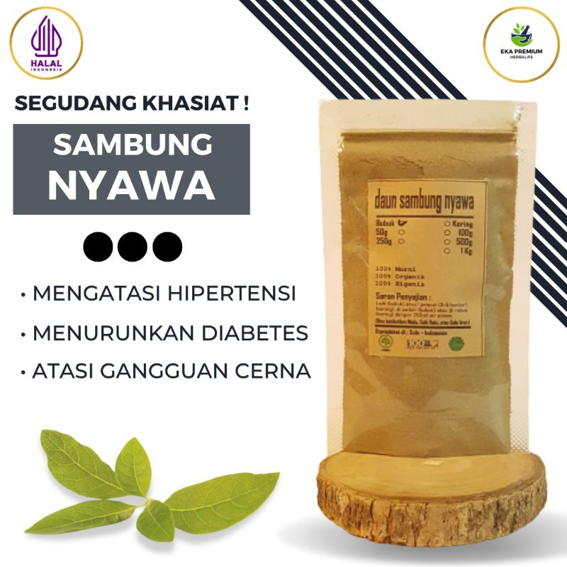 

DAUN SAMBUNG NYAWA BUBUK Serbuk Kering Asli Organik Rempah Rempah Halus Murni Khas Minuman Ramuan Herbal Bahan Jamu Tradisional Sambungnyawa Tabur Obat Diabetes Hipertensi Ginjal Pencernaan