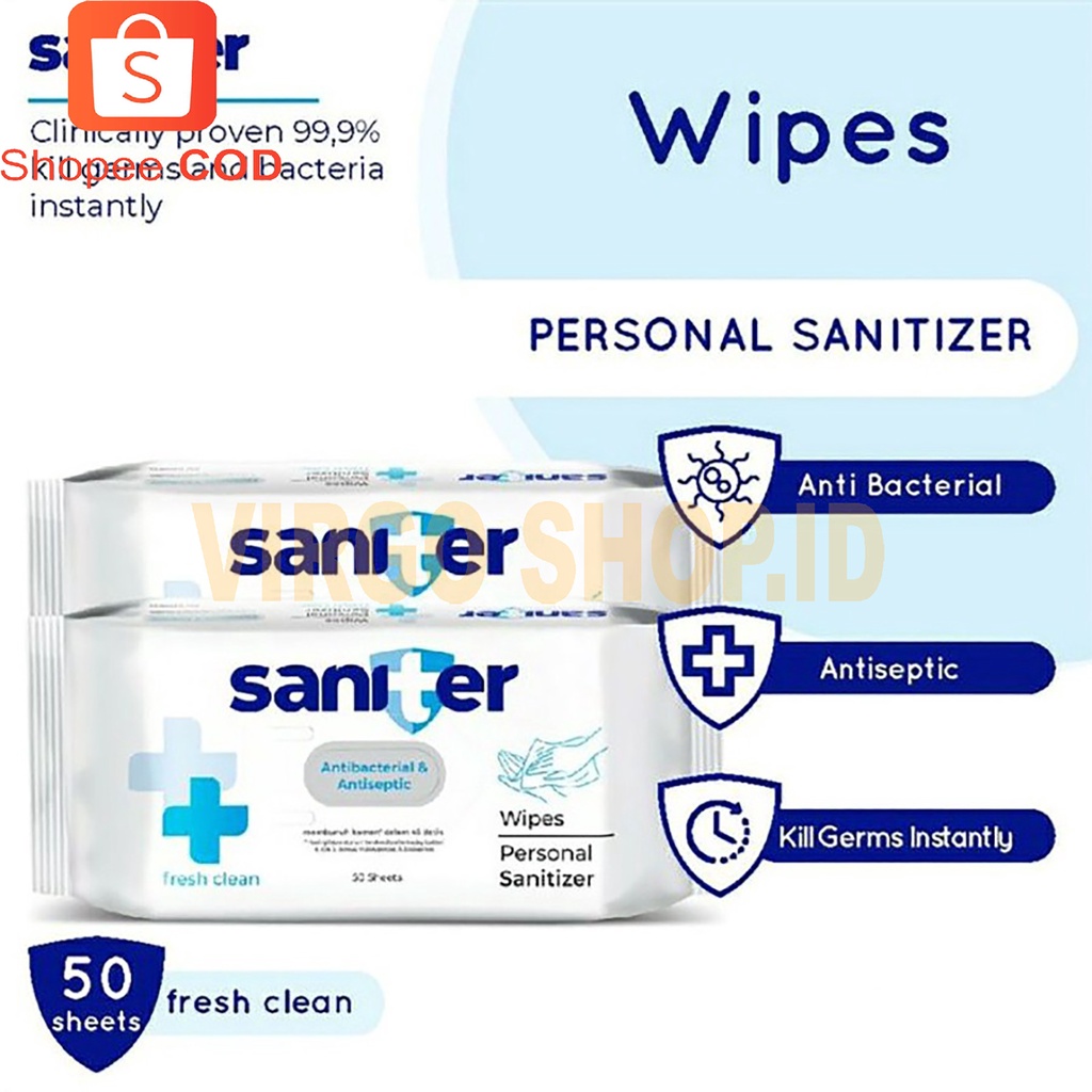 Tissue Basah Antiseptic Saniter Personal Wipes 50 Sheet / Tisu / Tissue / Tisue / Tissu / Tisu Basah / Tissue Basah / Tisue Basah / Tissu Basah