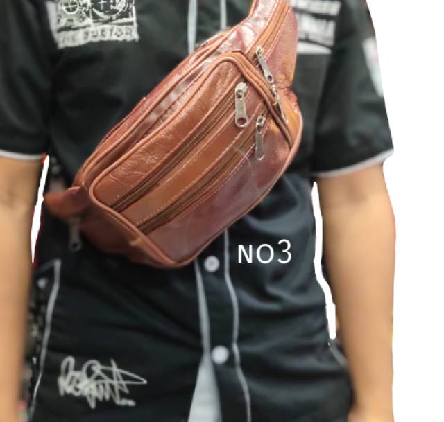 Tas pinggang waist bag kulit asli impor