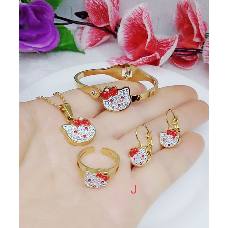 Titanium set anak Hello Kitty permata j.k