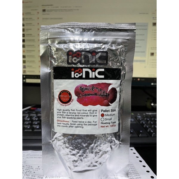 PELET IONIC 100 GR MAKANAN IKAN LOHAN SIZE M PELET IKAN LOHAN / PELET LOUHAN