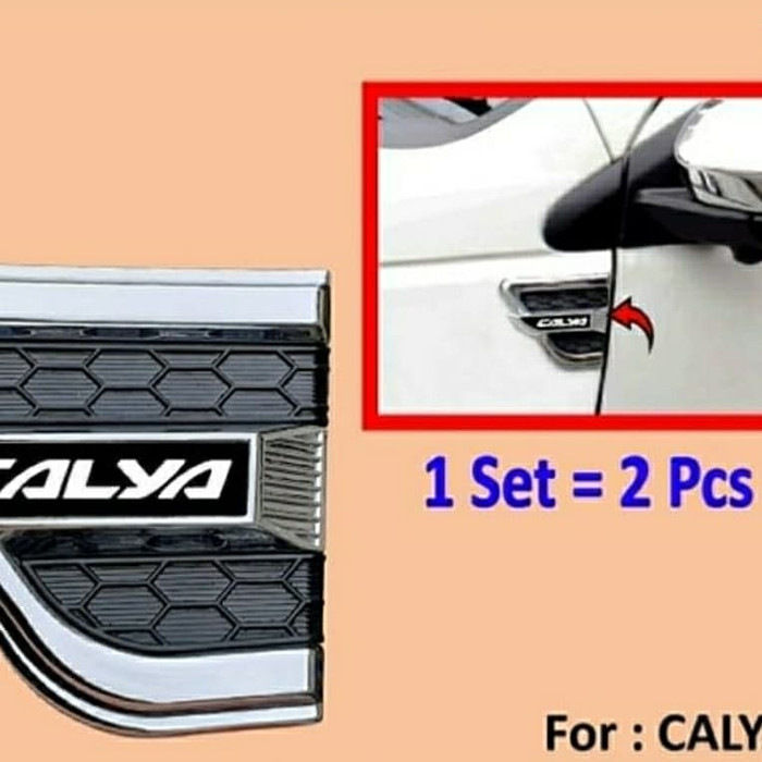 Side vent SIDE VENTILATOR AIR FLOW SAMPING LOGO TOYOTA CALYA HITAM KOMBINASI TWOTONE