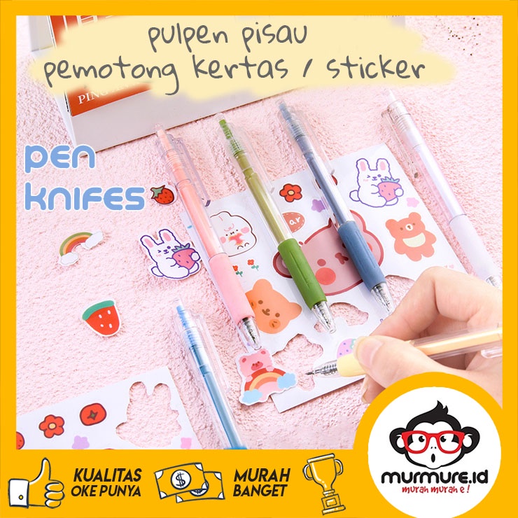 Jual Murmure Id Pulpen Pisau Pencil Knifes Cutter Mini Pisau Pemotong Kertas Stiker Washi