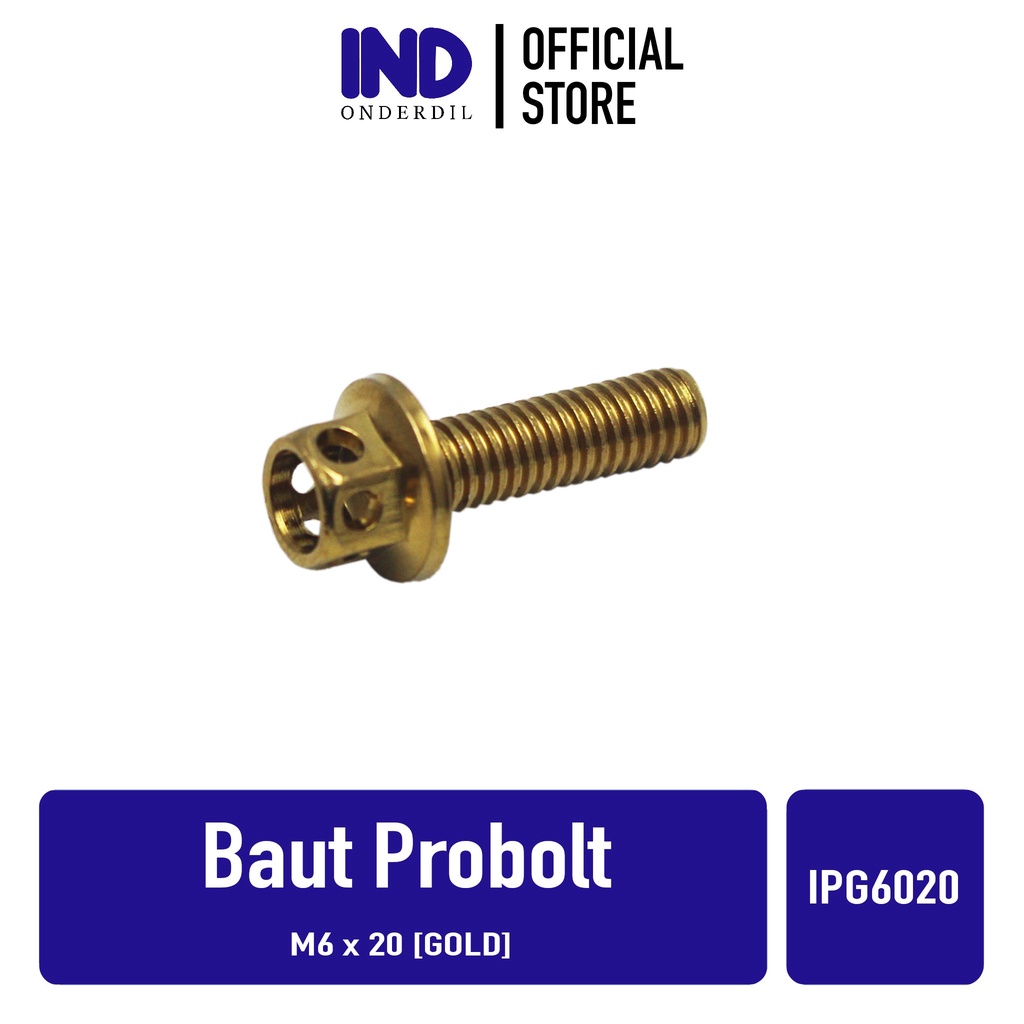 Baut-Baud Probolt-Pro Bolt Emas-Gold M6x20-6x20-M 6 x 20-M6 Kunci 8-K8