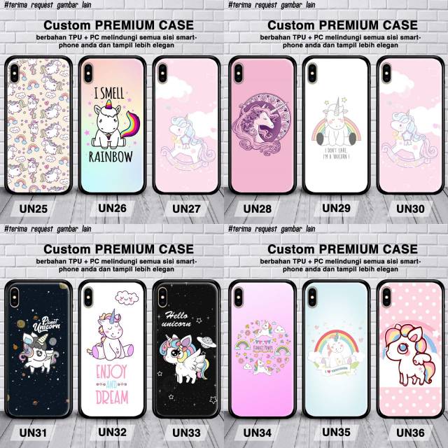 CUSTOM CASE UNICORN VIVO Y12/Y12S/Y15/Y17/Y19/Y91C/Y93/S1/S1 PRO/Z1 PRO/V17/V20/V20 SE GLASS CASE