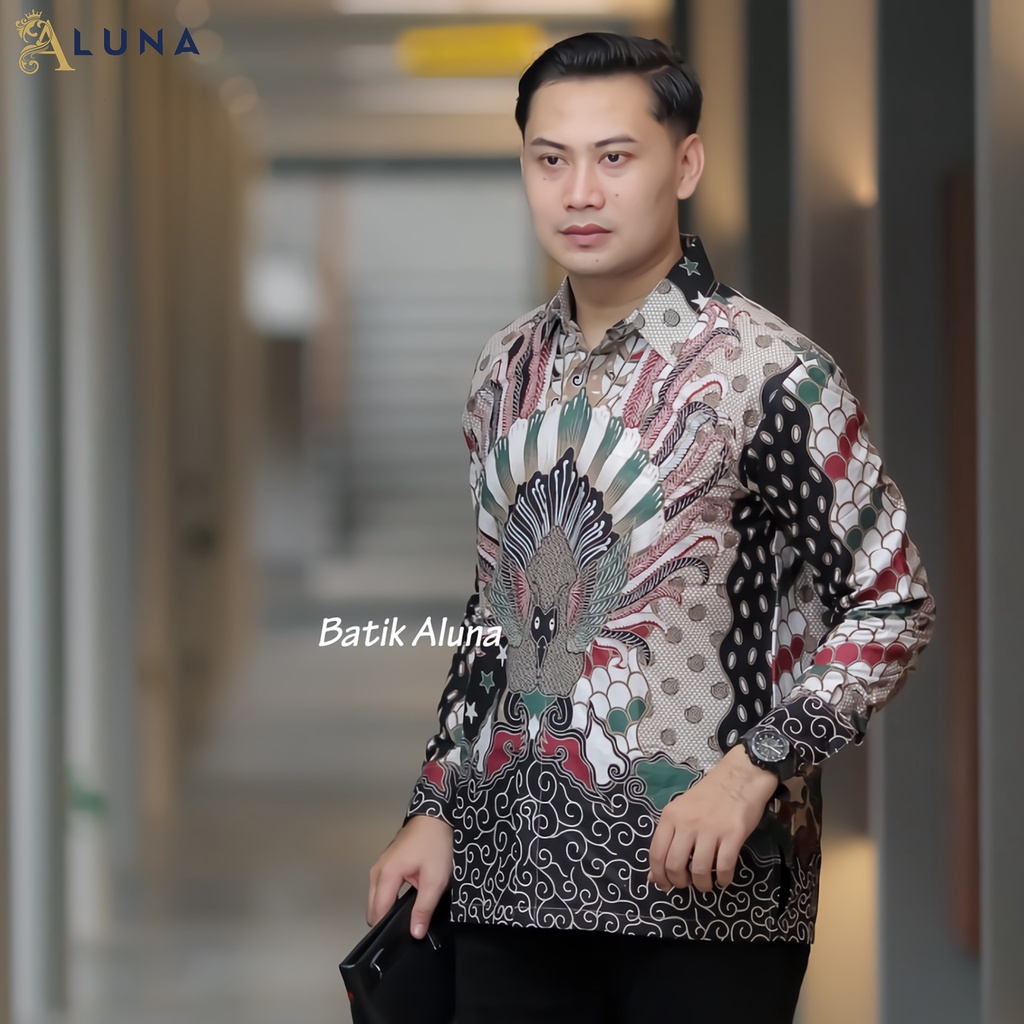 Batik Pria Lengan Panjang Premium Modern Full Furing Original Produksi Batik Aluna Solo PCW 005