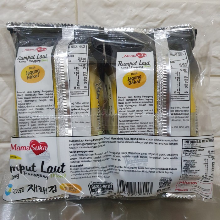 

504Oekh Mamasuka Rumput Laut Panggang Nori Rasa Jagung Bakar Isi 2 Pcs 6J4727iyfi