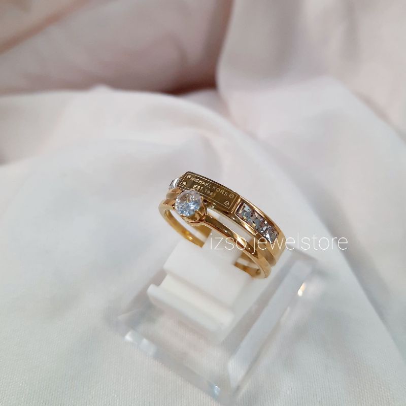 (izso) Cincin Emka Cincin Dewasa Titanium Anti Karat Gold dan Rosegold