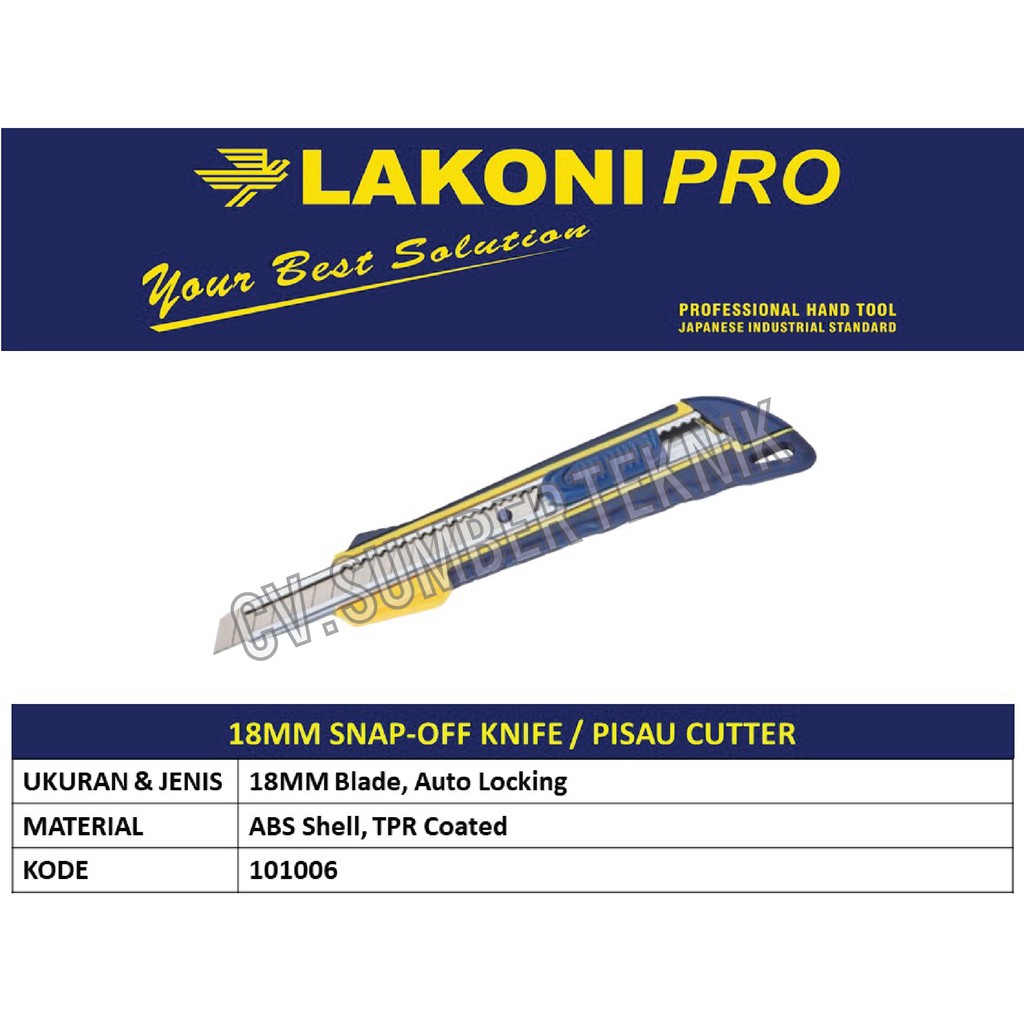 

LakoniPro 101006 Pisau Cutter 18mm Snap-Off Knife