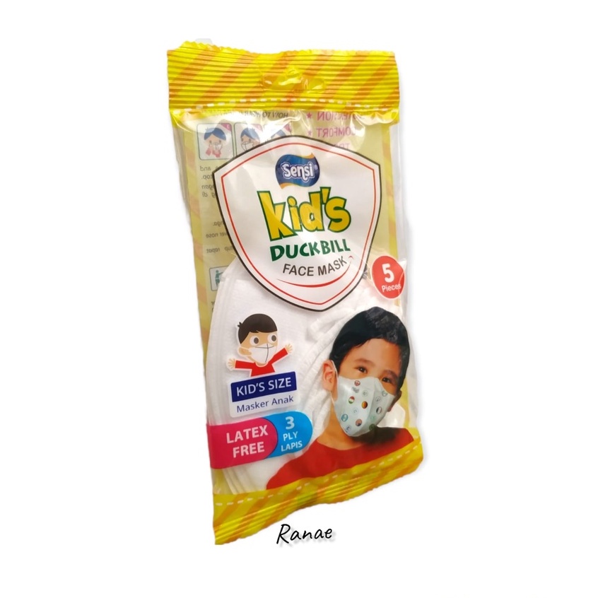 MASKER SENSI KIDS DUCKBILL ISI 5 WHITE