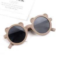 Kacamata Anak Fashion Anak Terbaru Bulat Unisex kacamata Import Kacamata Fashion-Cream