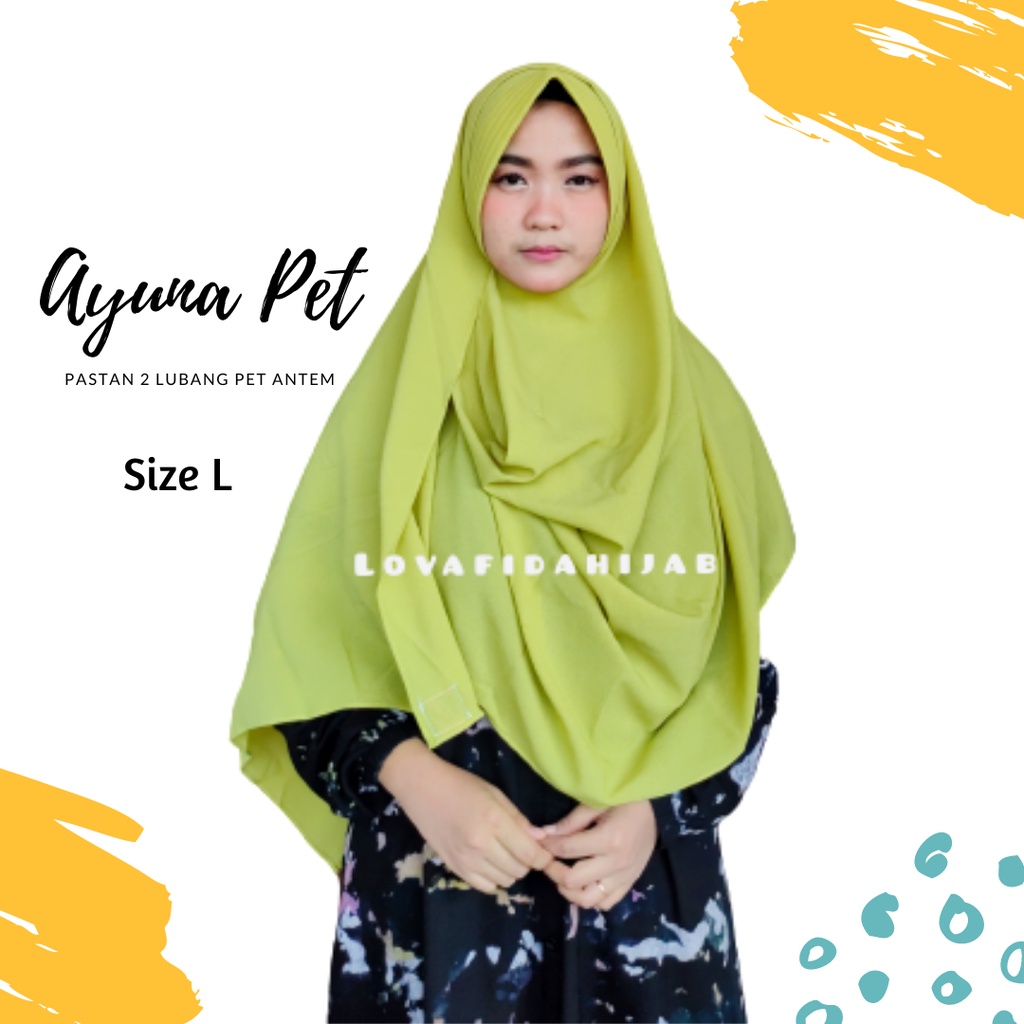 Jilbab Instan AYUNA L  , Hijab Instan , Pashmina Instan 2 Lubang  Kerudung instan terbaru kekinian P