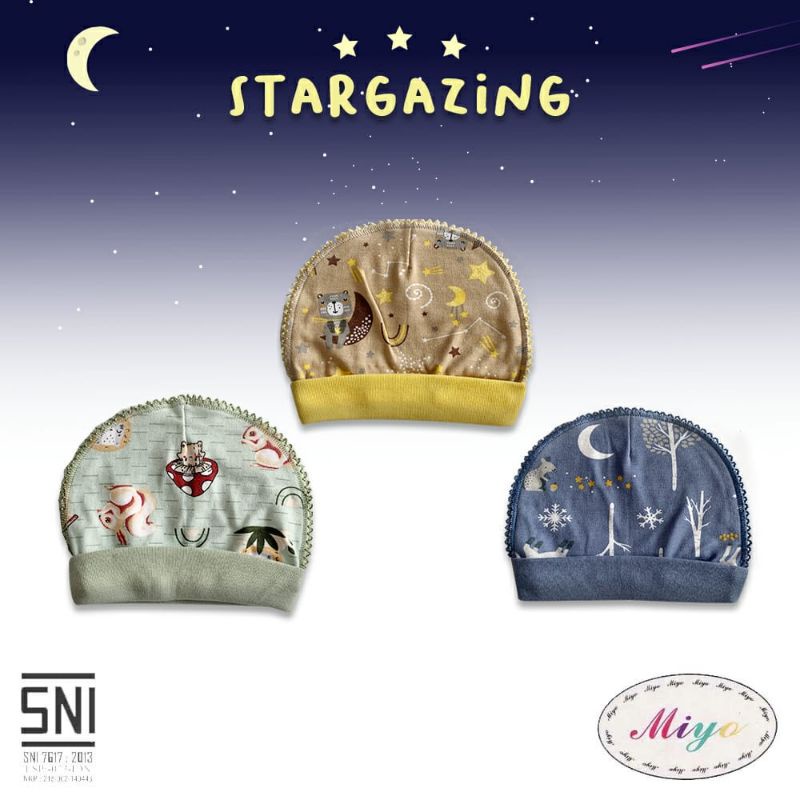 Topi Bulat Bayi NB Motif Miyo