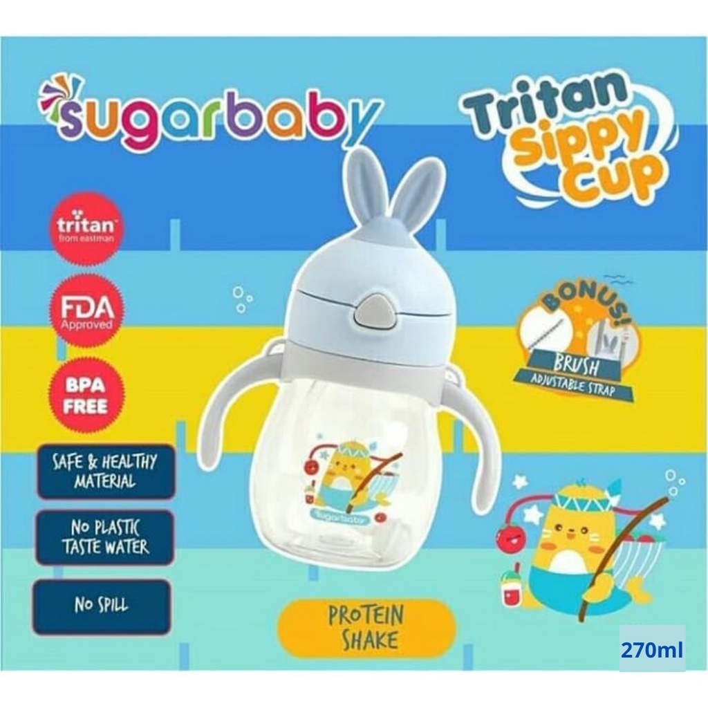 Botol Minum TRITAN Sippy Cup Rabbit (270 ml,9mo+) TSCR270 Sugar Baby