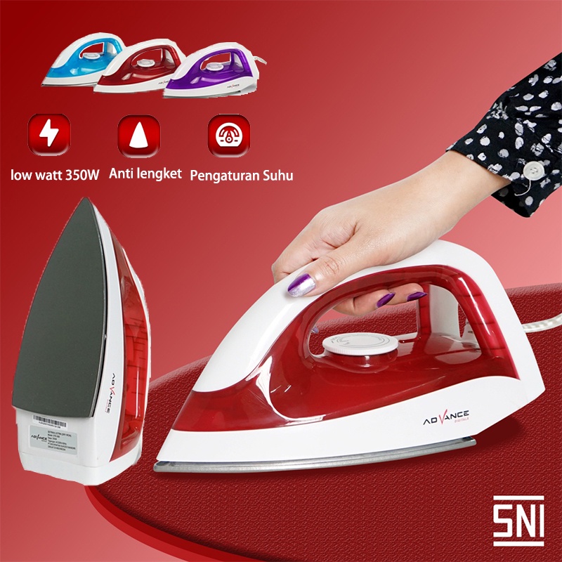 【Garansi 1 tahun】Advance Setrika Listrik Anti Lengket STK-500 Hemat Listrik 350 Watt