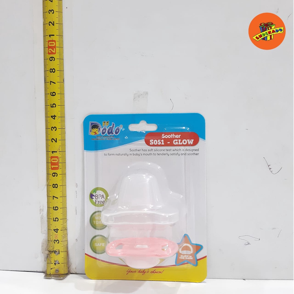 MAKASSAR! DODO BABY SOOTHER S051 GLOW IN THE DARK - Empeng Bayi