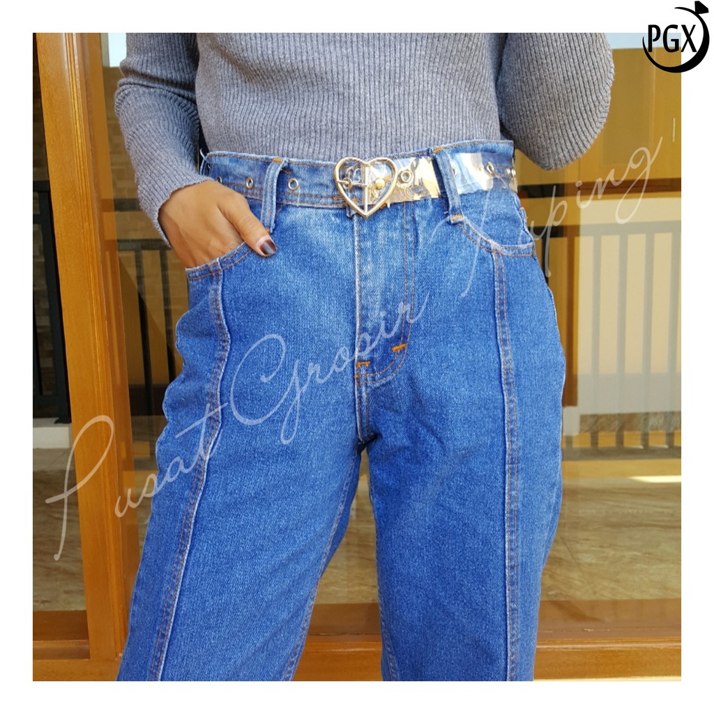 PGX Ring Belt Transparan Ikat Pinggang Korea Bening Sabuk Gesper Wanita - IP053