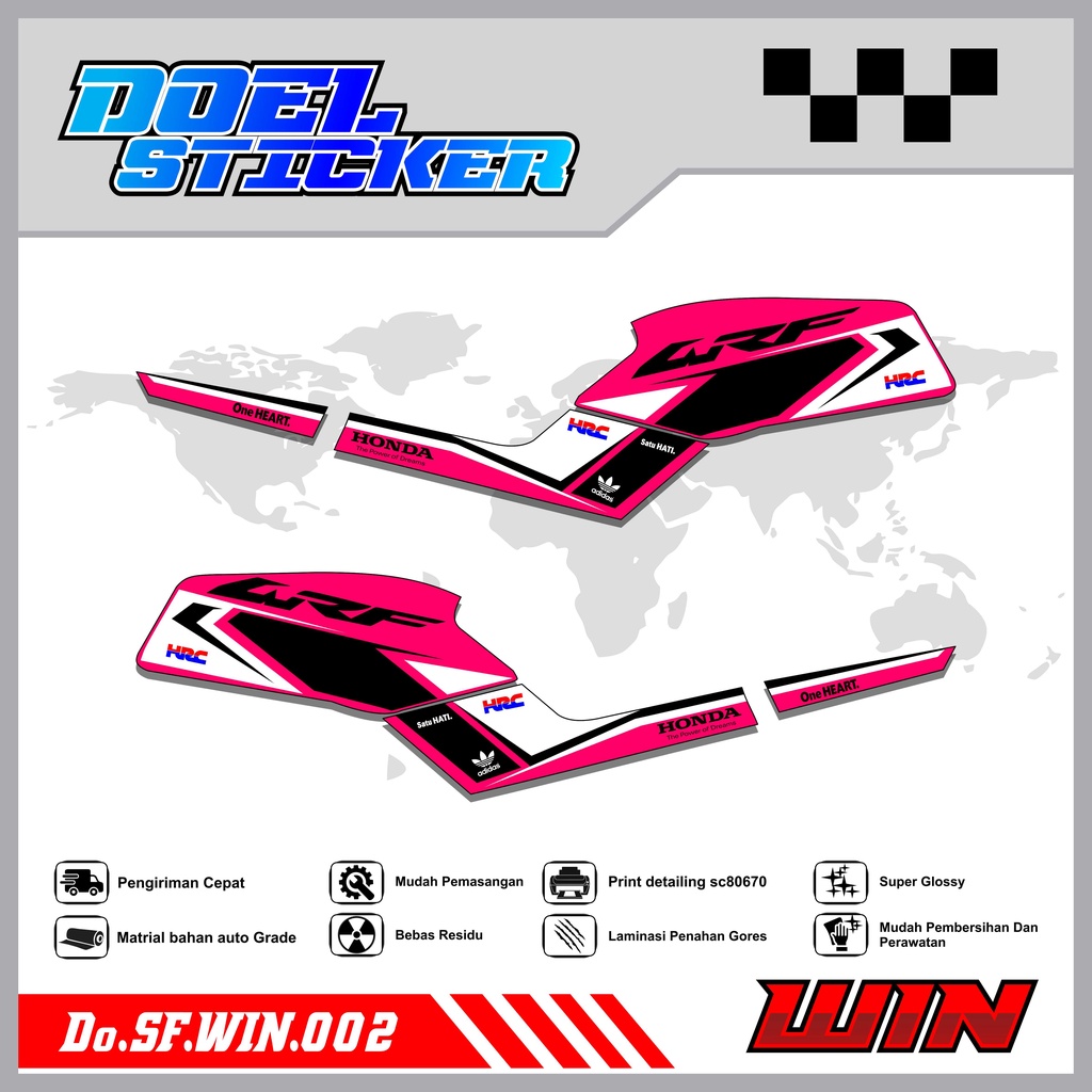 STICKER STRIPING WIN 100 - STICKER STRIPING LIST VARIASI HOLOGRAM , CROME WIN 100 DOEL 002