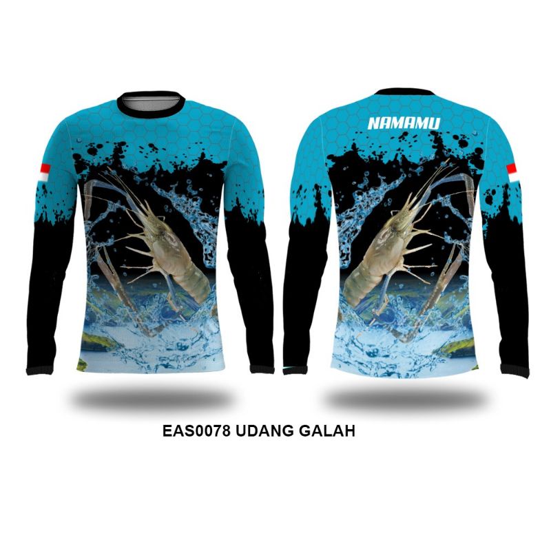 Jersey mancing custom udang galah dryfit adem