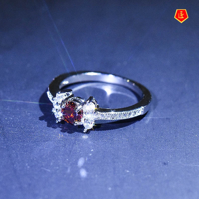 [Ready Stock]Women's Simple Personality Colored Gemstone Ring