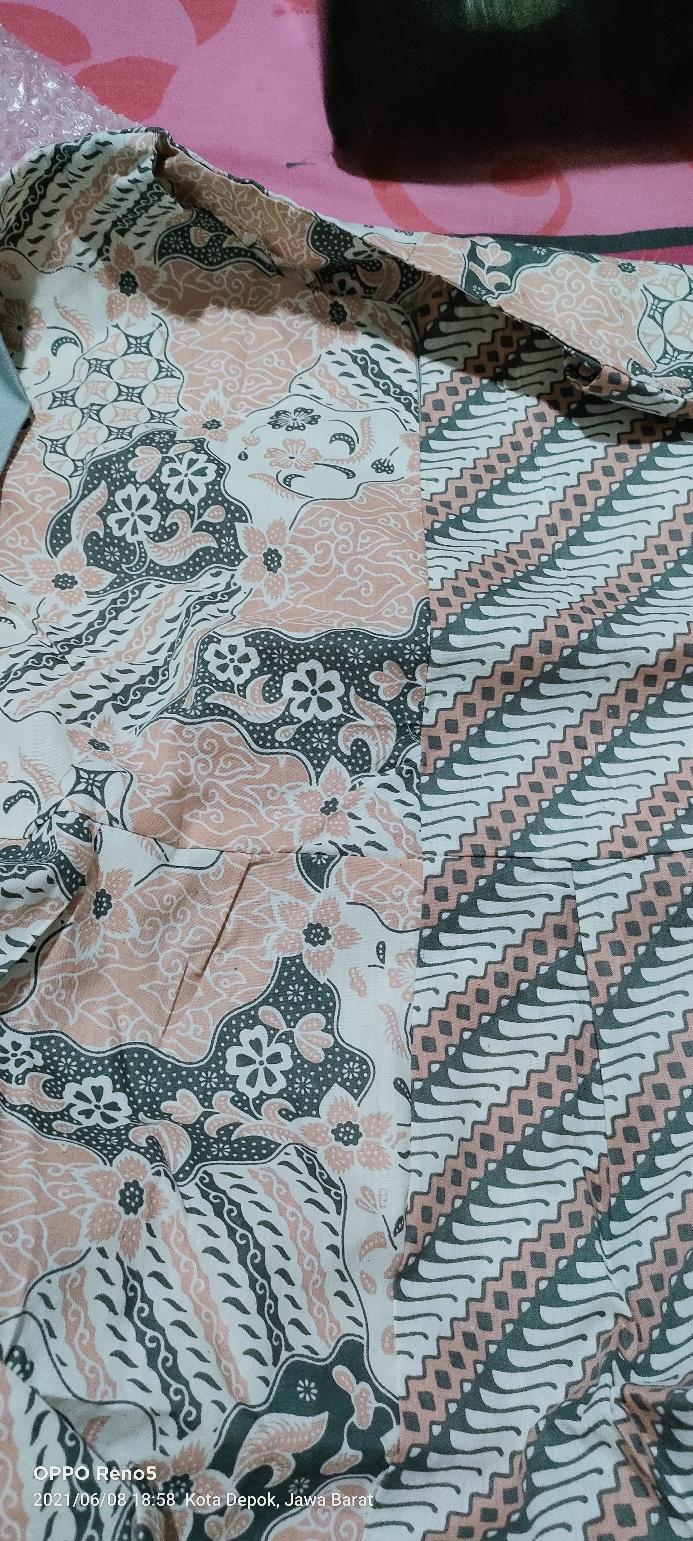 Tey-17 Batik Wanita Asj Sa Hrb026 Kenongo Kemeja Tosca Pendek