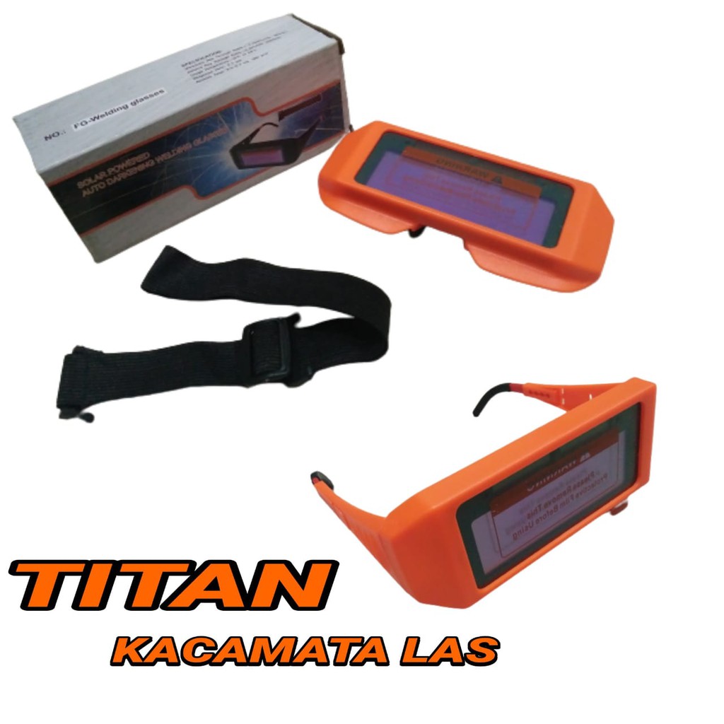 TITAN Kacamata Las Otomatis - Welding Glass Auto Dark - Auto Dark Orange