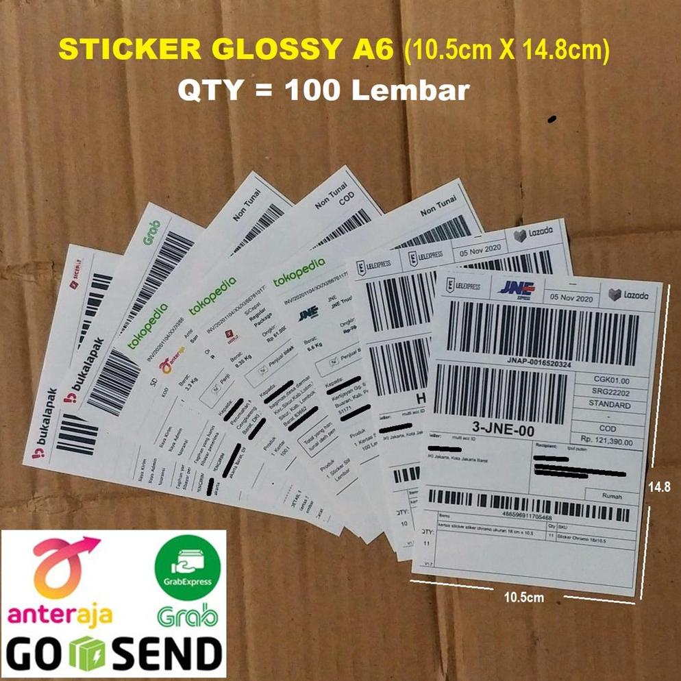 

((BISA COD)) A6 Kertas Sticker Stiker HVS 14.8cm x 10.5cm x 100pcs
