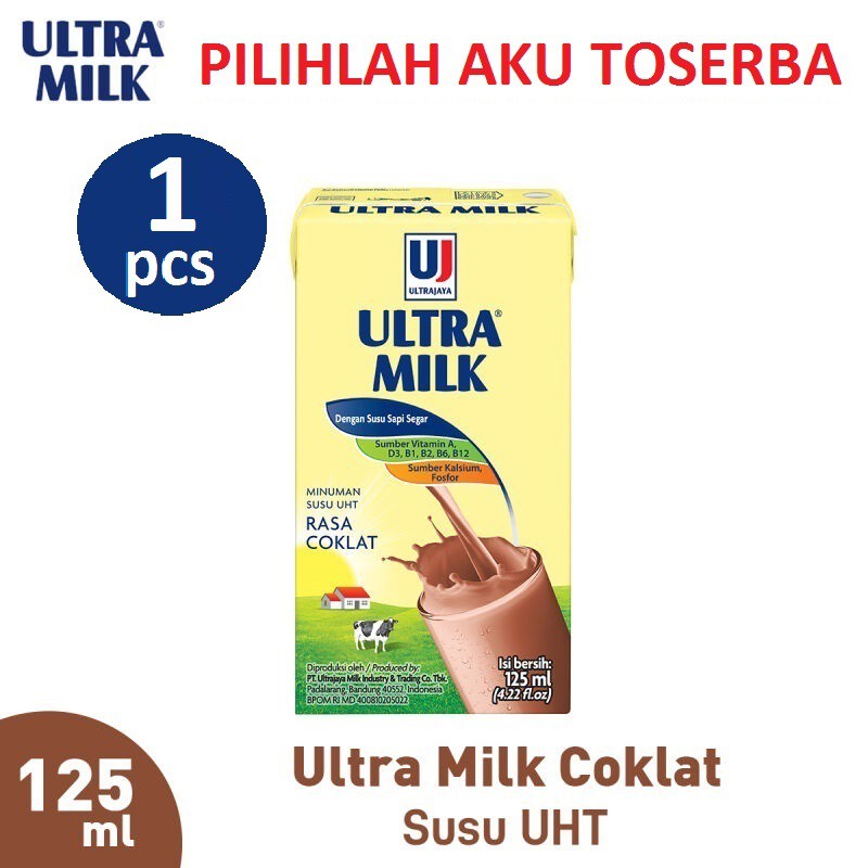 Susu Ultra Coklat (Cokelat) 125 ml - (HARGA SATUAN)