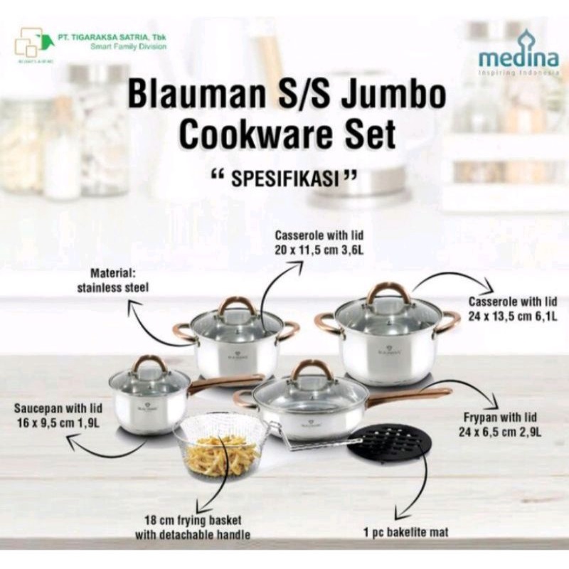 PANCI Blaumann S/S Jumbo Cookware set