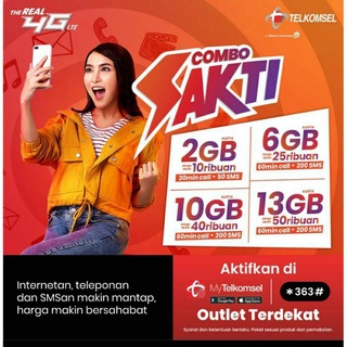 Kartu Perdana Paket Internet Combo Sakti 25GB 17GB