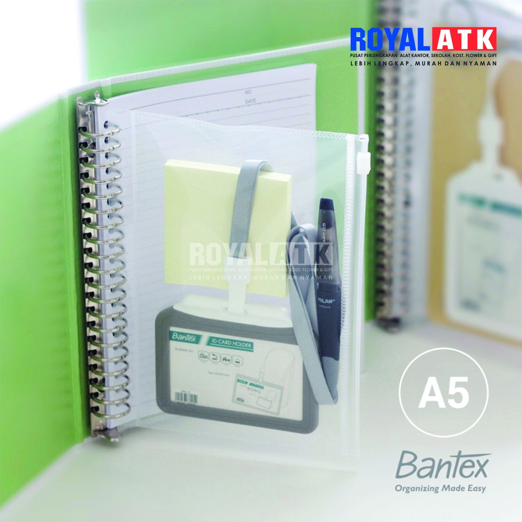 

Bantex Zipper Pocket Multi Holes A5 8072 08 Map Zipper