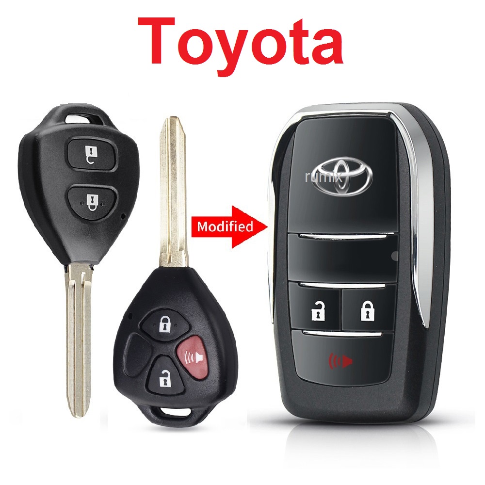 Case Remot Model Lipat/Toyota Casing Kunci/Casing Kunci remot model lipat/Filp Key Flipkey 2 tombol 3 tombol/toyota calya new agya/innova yaris vios altis fortuner inova/casing kunci remote filp key