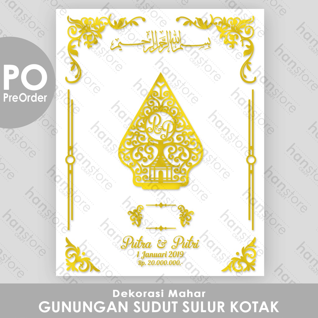 READY!!! Dekorasi mahar Gunungan Akrilik Emas / Perak