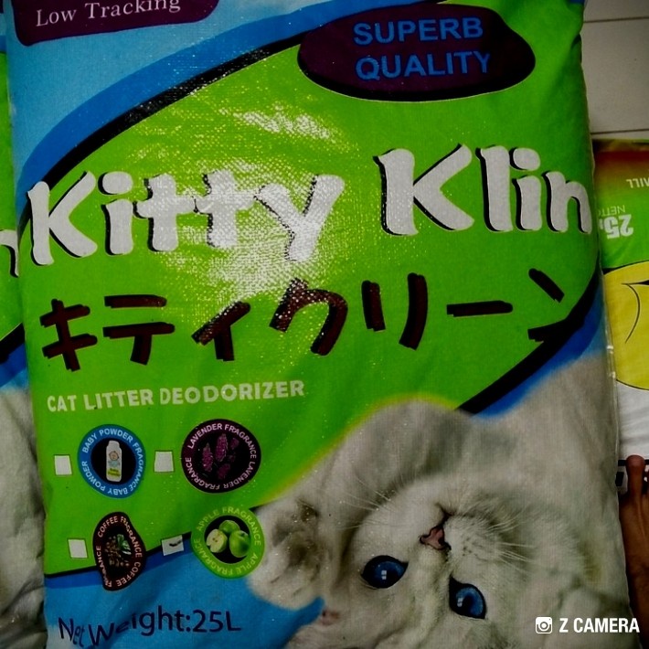 GOJEK/GRAB Pasir Kucing cat litter Gumpal Wangi KITTY KLIN 25LITER 25 LITER 20kg PREMIUM MURAH