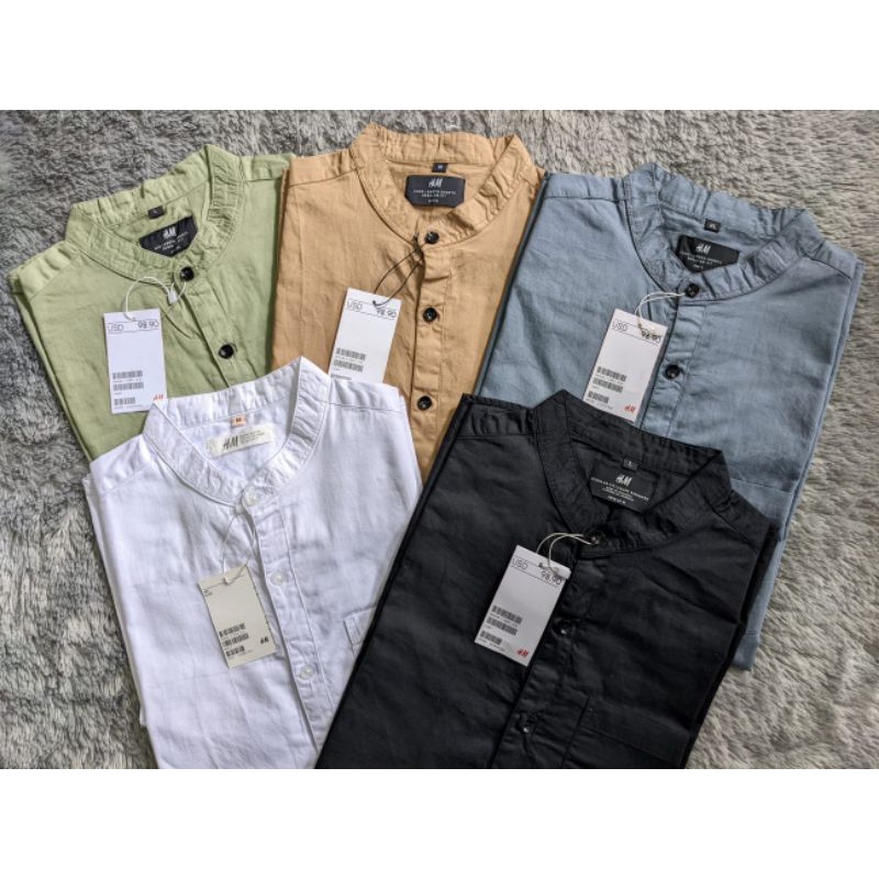 Kemeja Pendek Shanghai Pria HM | Kemeja Shanghai Soft Twill Katun Premium