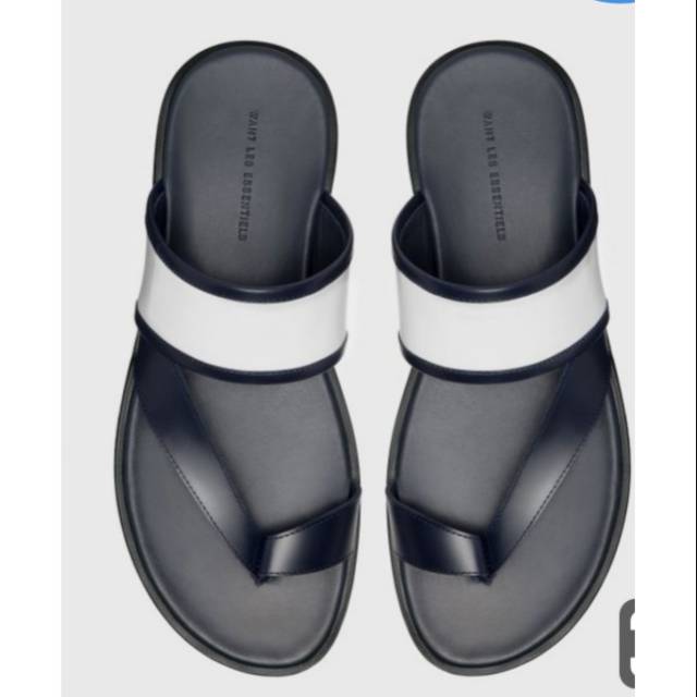 Sandal kulit pria corak putih