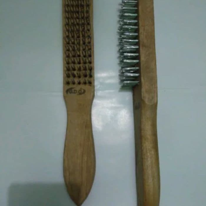 Brush / Sikat Kawat Gagang kayu 5  baris/Sikat Baja/SIKAT KAWAT/KNOFE BRUSH/SIKAT KAWAT BAJA GG KAYU