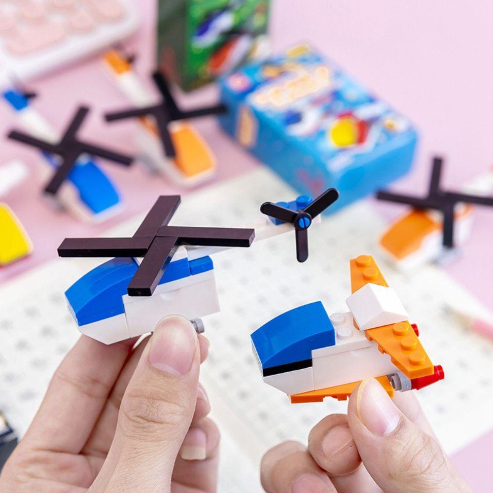 Lanfy Pengasah Pensil 2Pcs Plastik Fighter Helikopter Kartun Perlengkapan Sekolah