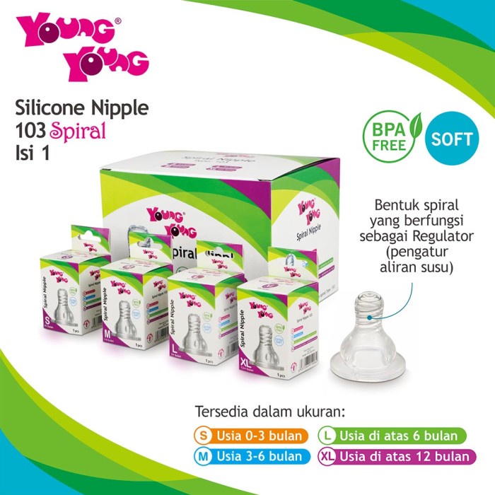 

Premium Silicone Nipple Spiral / Dot Bayi Spiral Newborn Isi 1 Pcs BPA FREE