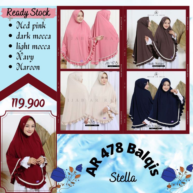 hijab instan jilbab jumbo kerudung bergo syar'i ArRafi AR 478 Balqis terbaru modern ORI Rabbani zoya
