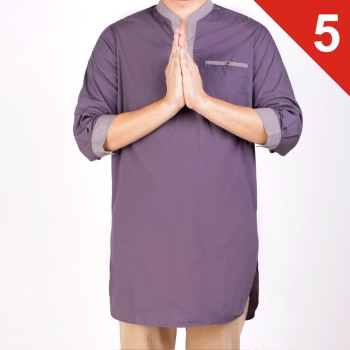 Gamis pria Gamis Polos Sanghai Pria Slimfit Lengan Pendek Jubah pria