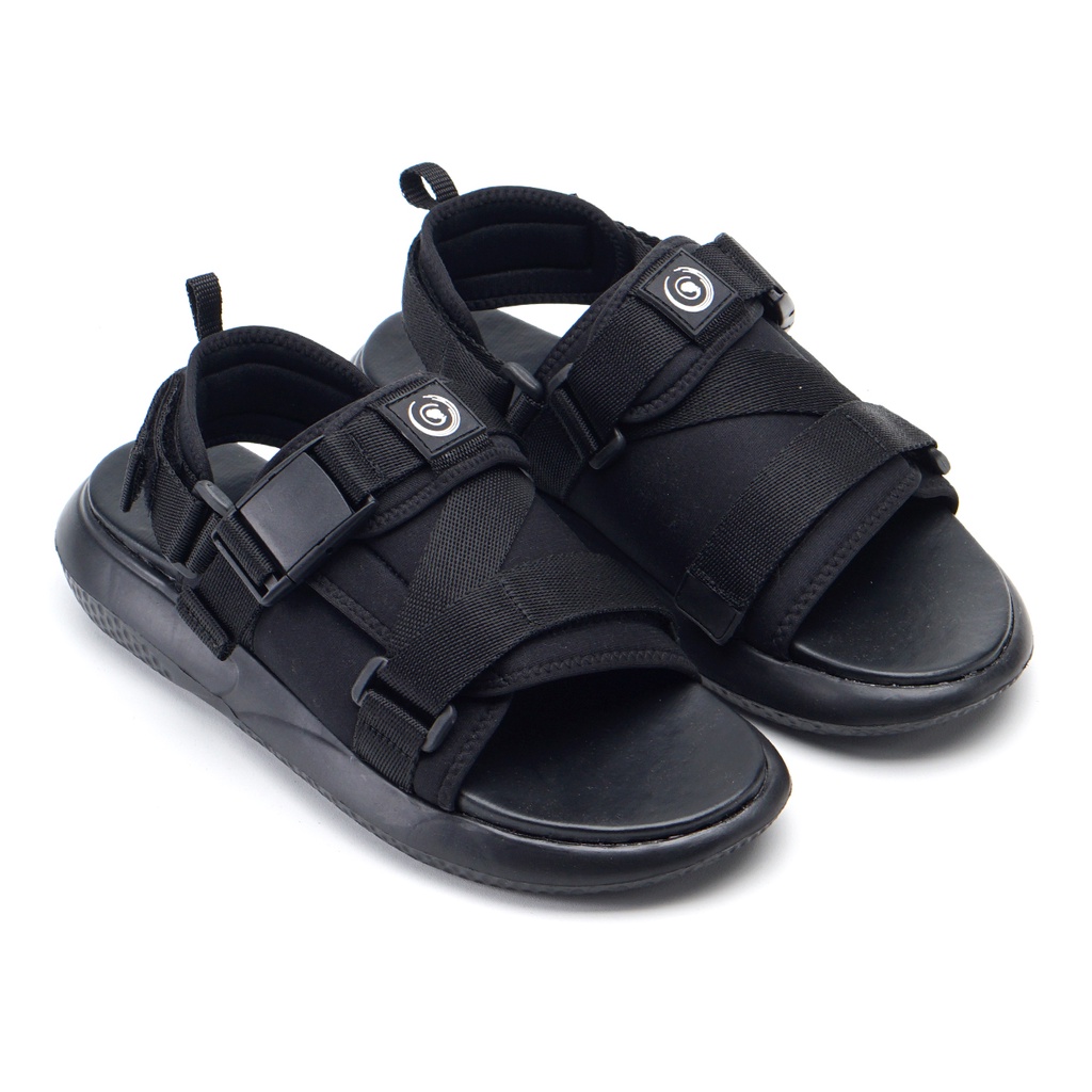 LETSIE FULL BLACK |ManNeedMe x Greata| Sandal Gunung Pria Outdoor Sendal Travelling ORIGINAL