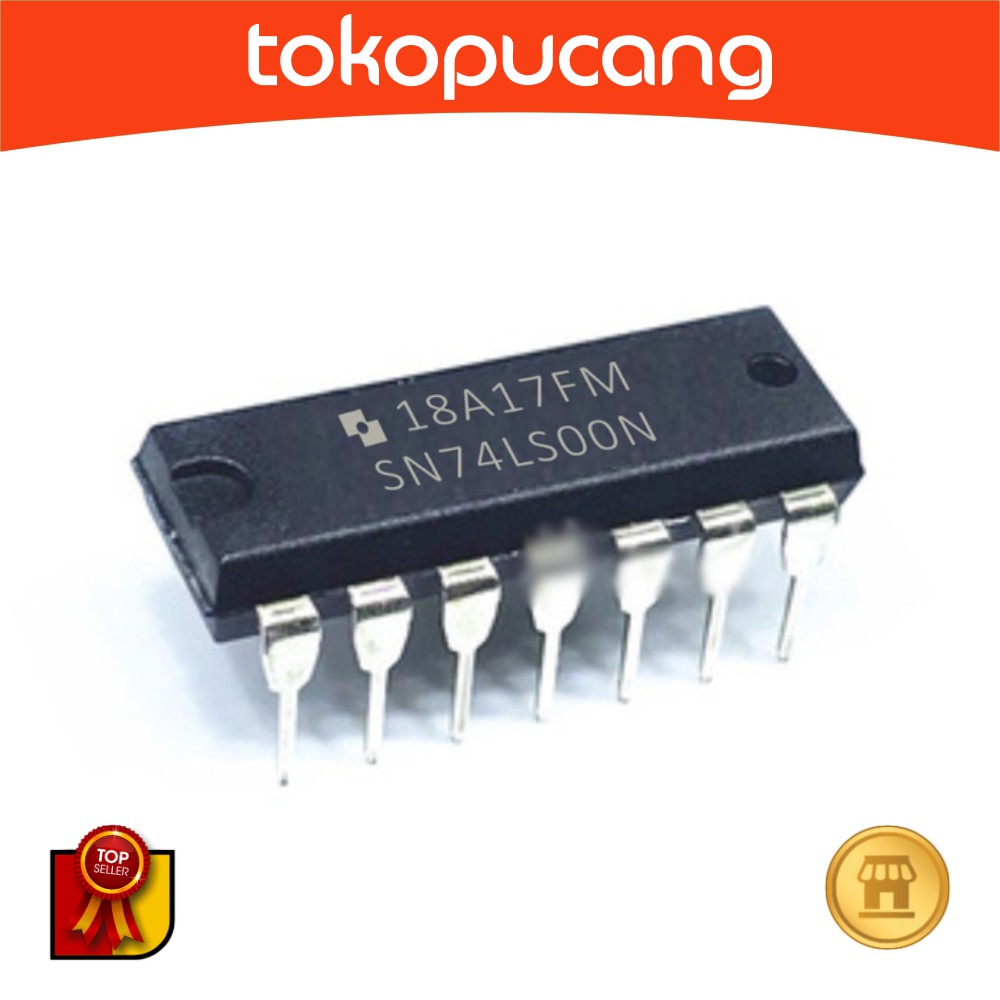IC TTL 7400 NAND GATE LOGIC 74LS00 TRANSISTOR LOGIKA NOT-AND 74LS00N