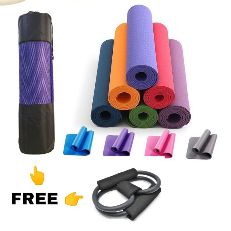 Matras Yoga -+10mm Free Tas + Tali Yoga/ matras yoga indoor & outdoor Matras workoutmatras yoga / ma