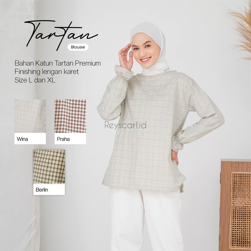 Tartan Blouse By Reyscarf Blouse Dewasa Luxury Bahan Katun Premium Adem Nyaman Dipakai  Terbaik  I Bisa COD