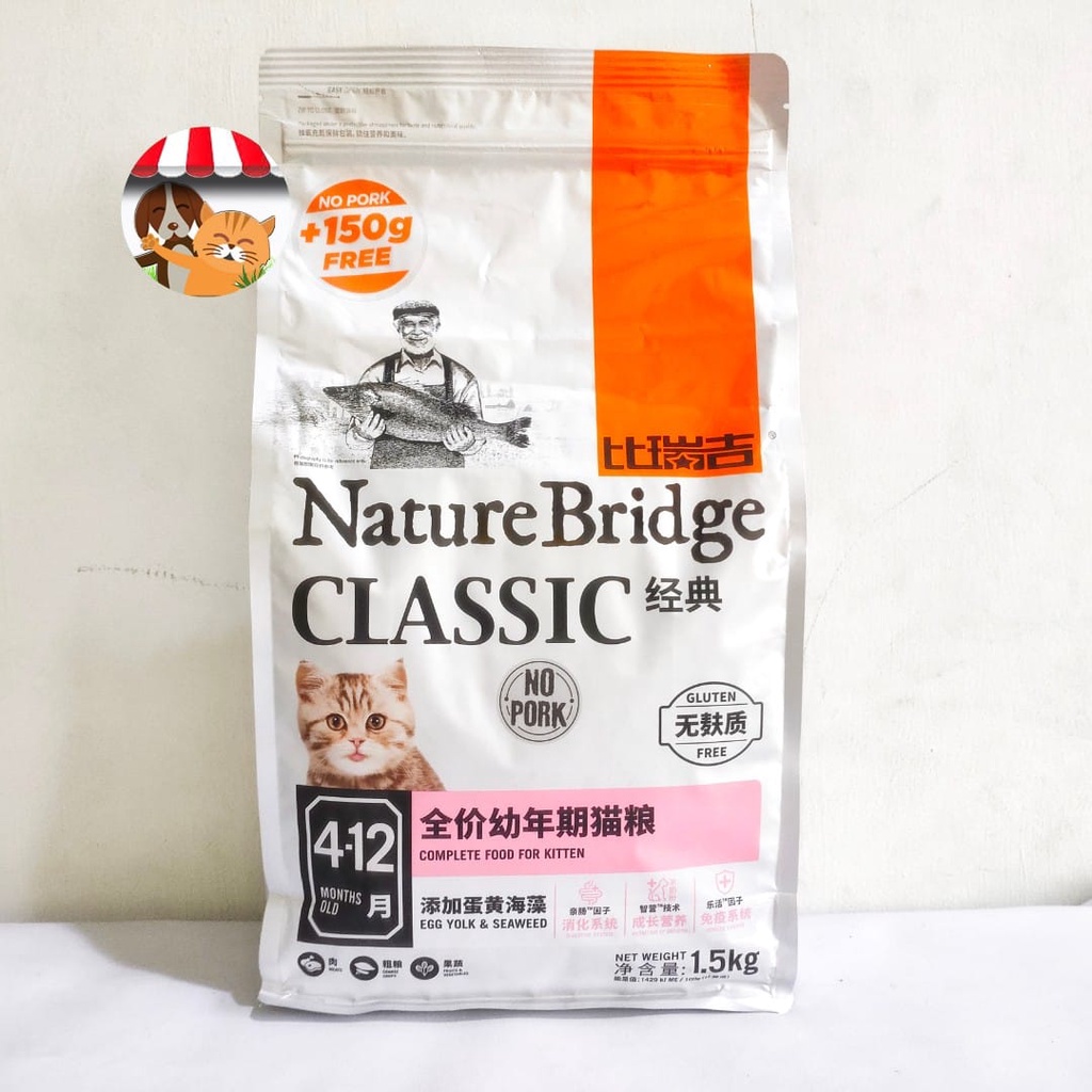 Nature Bridge Classic Kitten 1.5 Kg Freshpack Makanan Anak Kucing