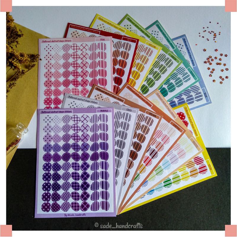 

« BUY 2 GET 1 FREE » Aesthetic stiker / Stiker Deco / Journaling - PATTERNED ABSTRACT SHAPE STICKERS